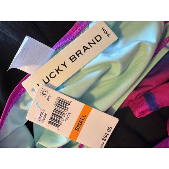 Lucky Brand Two Piece Bikini Set Size S/M Padded Adjustable Hipster $132 NWT - Picture 5 of 8